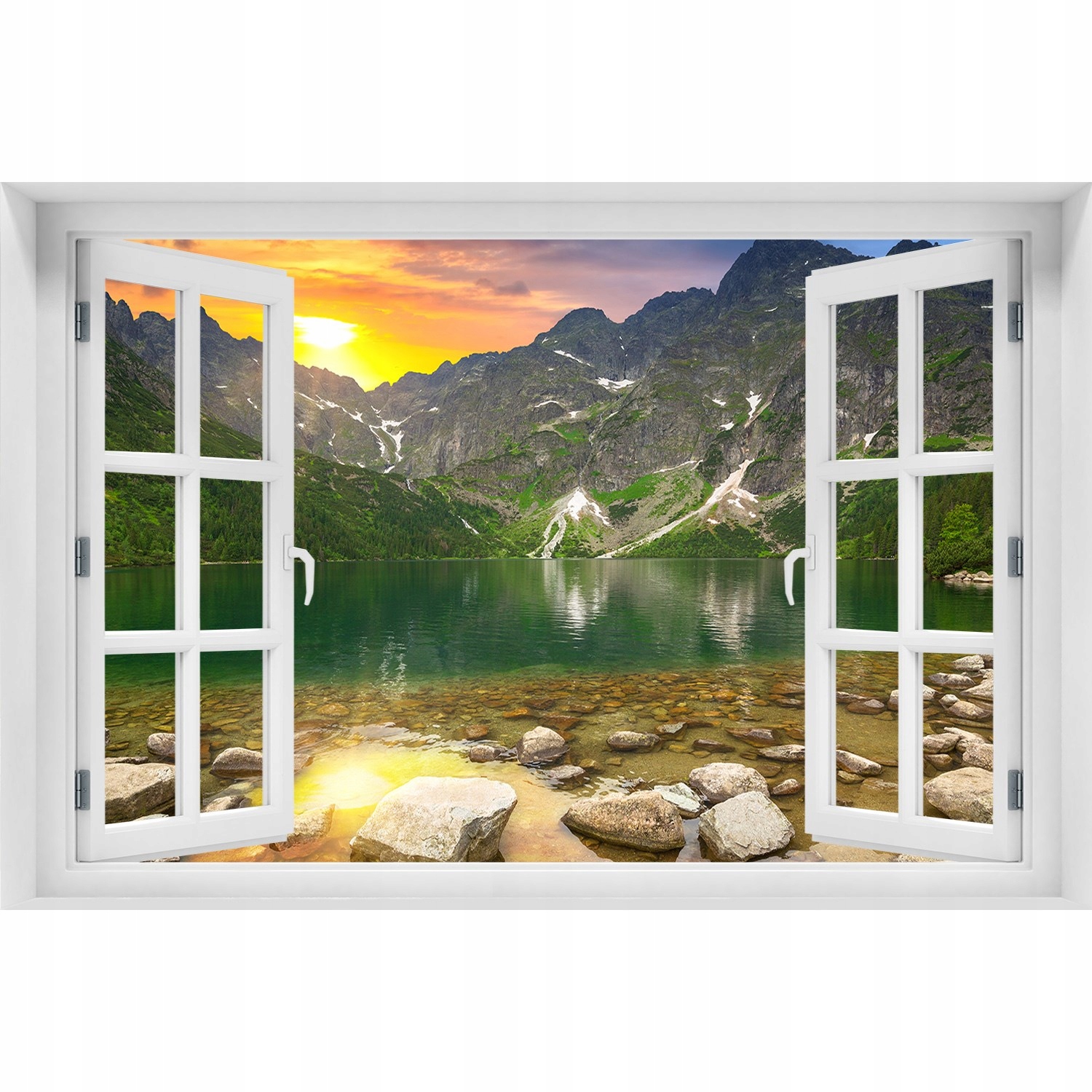 

3D Okno Naklejka na ścianę Morskie oko Tatry