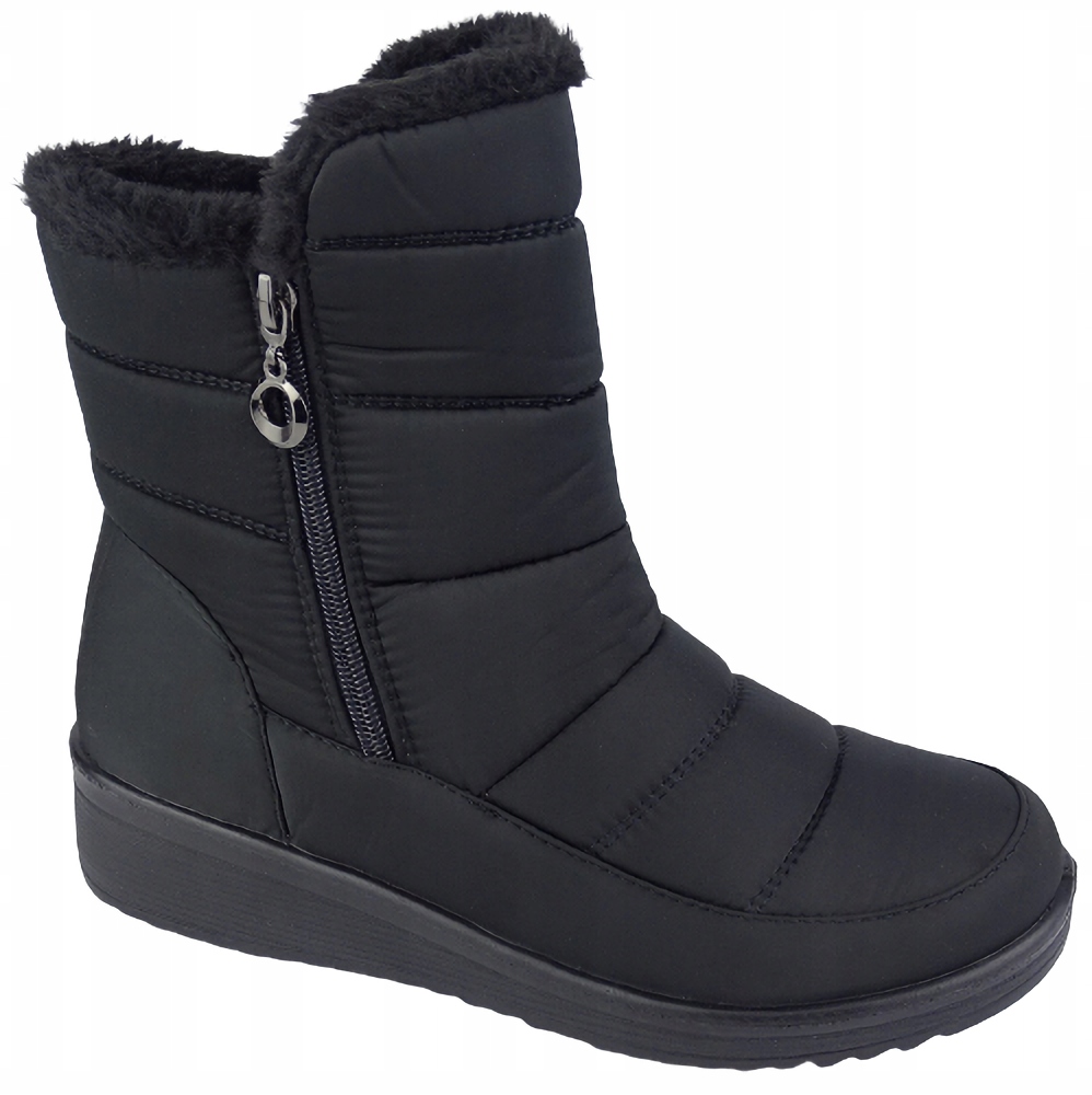 

Śniegowce Botki Damskie Zimowe Czarne News roz 42