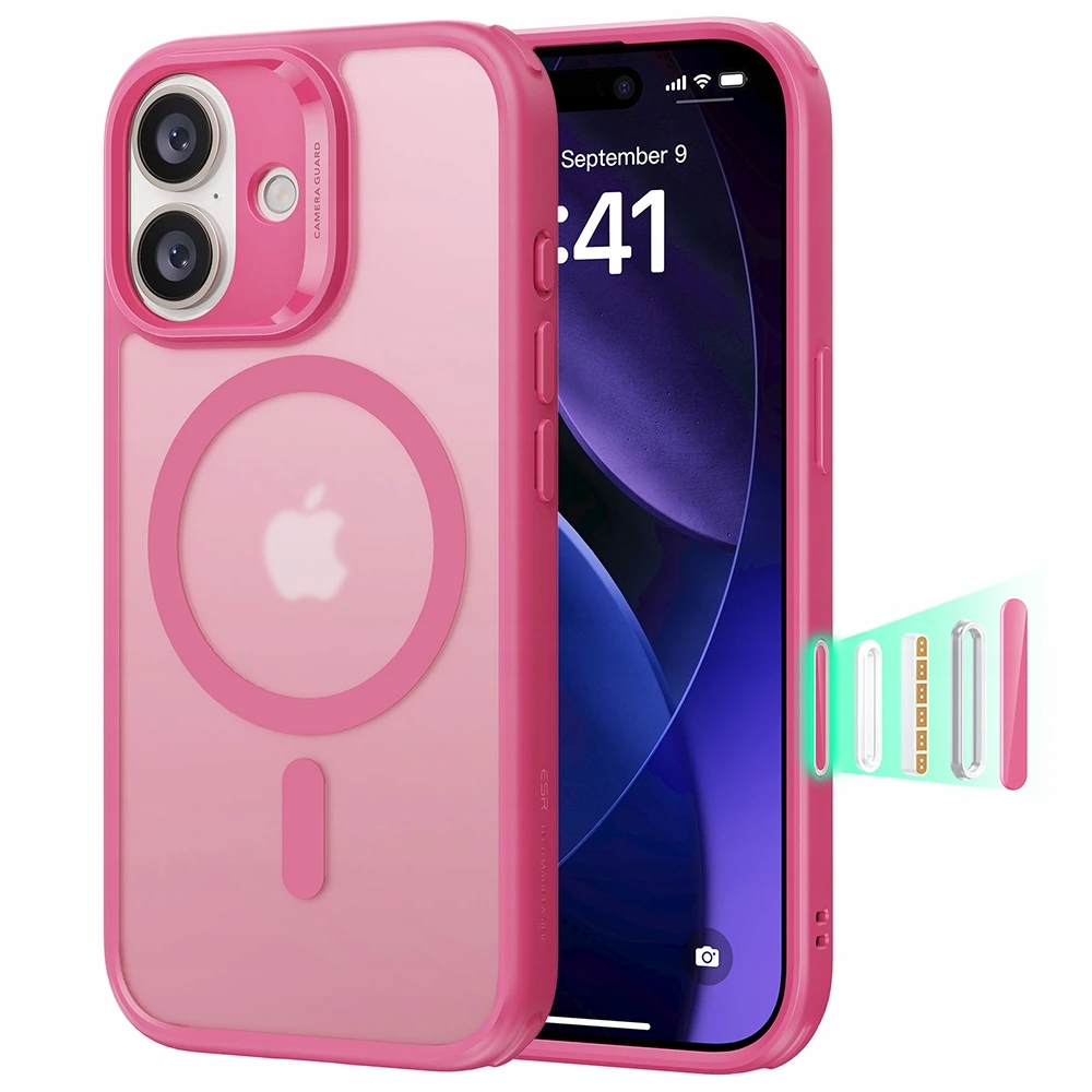 Esr Classic Hybrid HaloLock ochronne etui na iPhone 17 matowy różowy
