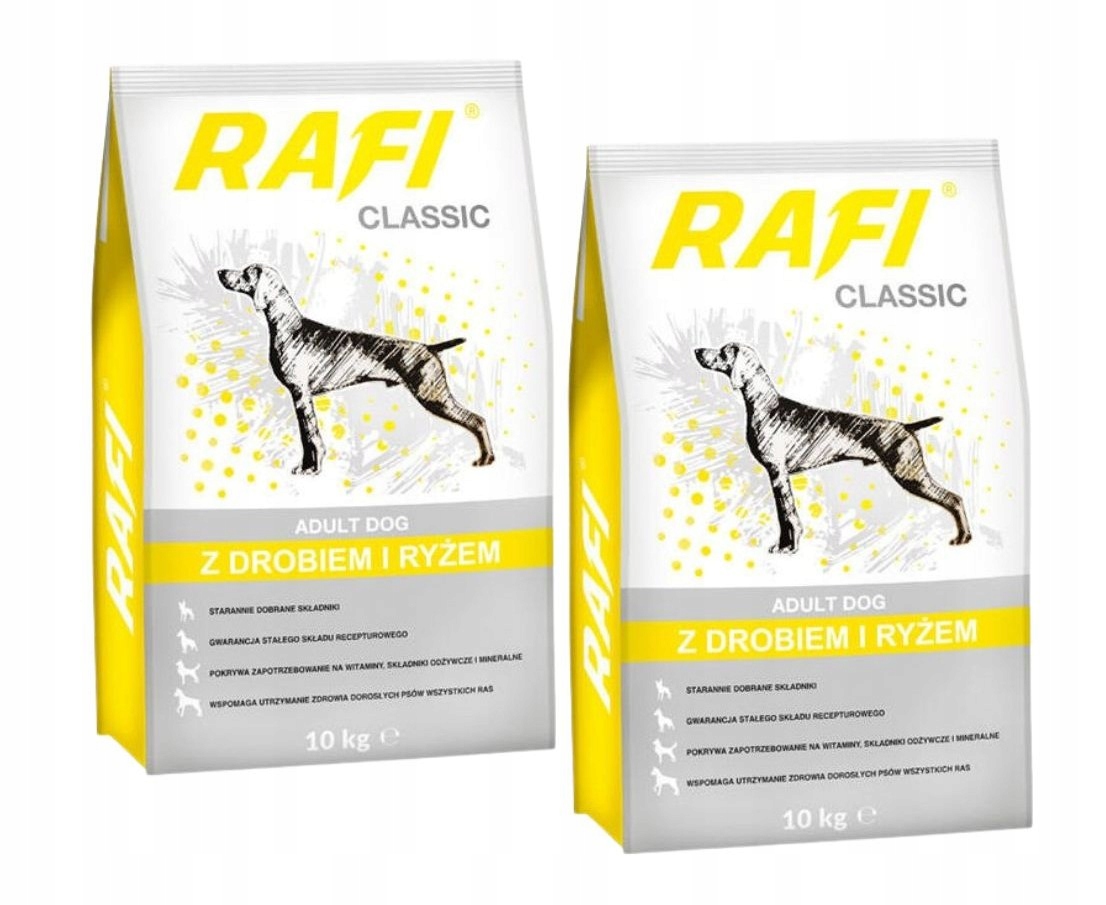 Rafi Classic krmivo pro psy s drůbeží a rýží 2x10 kg Dolina Noteci