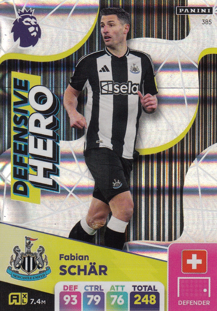Panini Premier League 2025 Adrenalyn XL karta Defensive Hero Schar 385