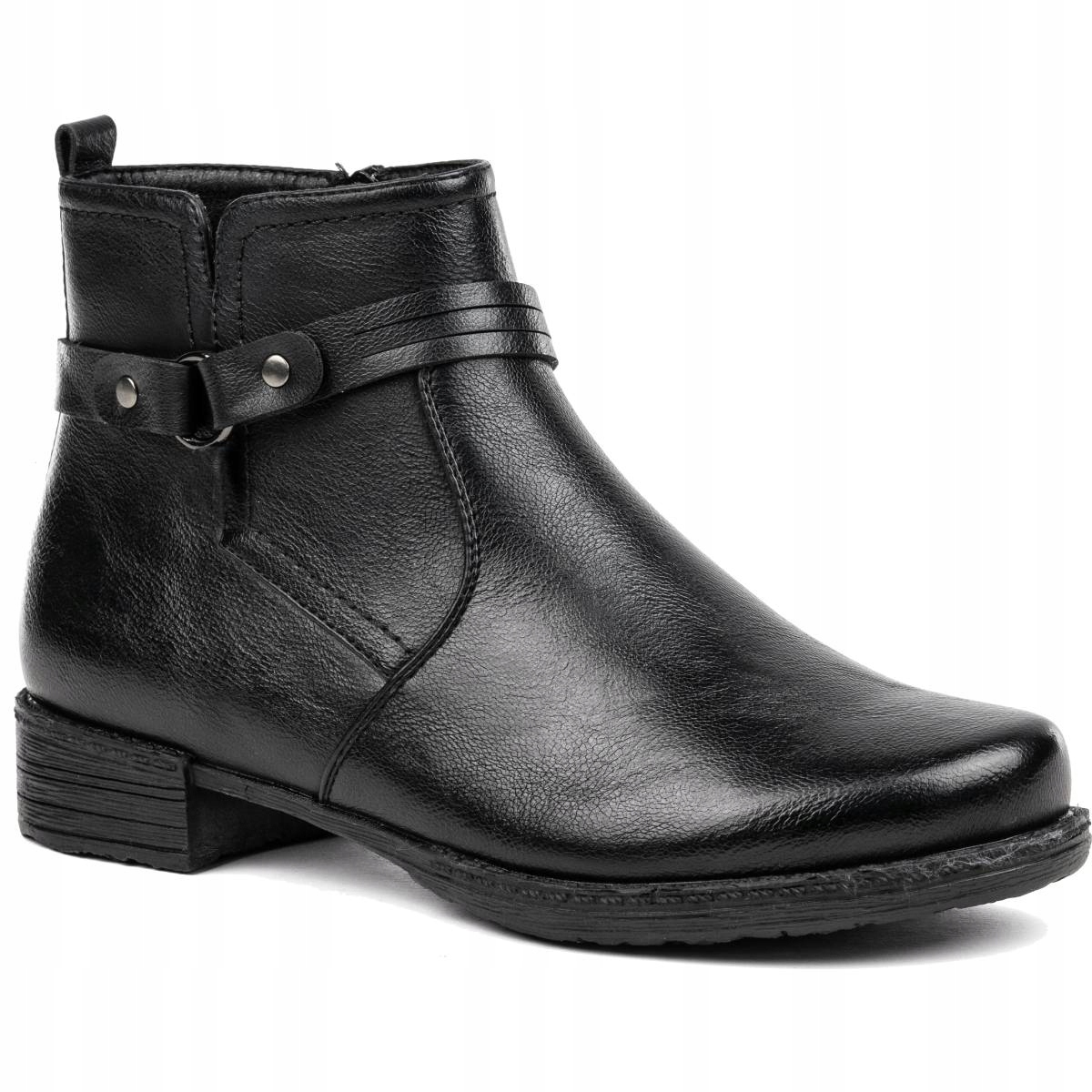 Kotníkové Boty klasické, Širší, teplé, elegantní, módní Zip Wojtyłko 36