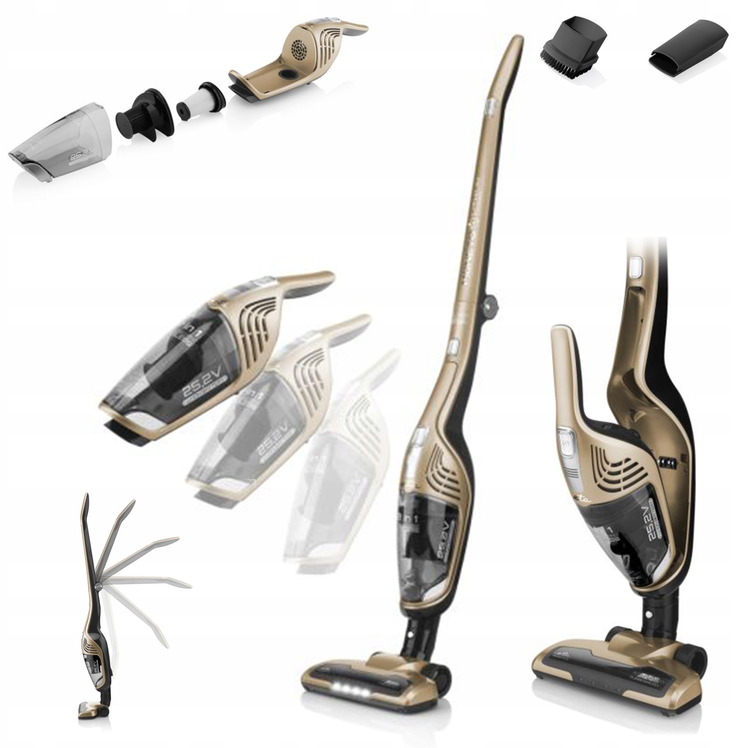 Vertikálny bezdrôtový ručný bezvreckový vysávač s turbokefou Eta