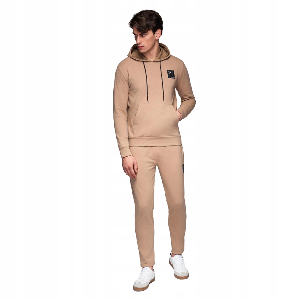 Tepláková souprava mikina s kapucí a hnědé kalhoty Ombre Z107 V3 M