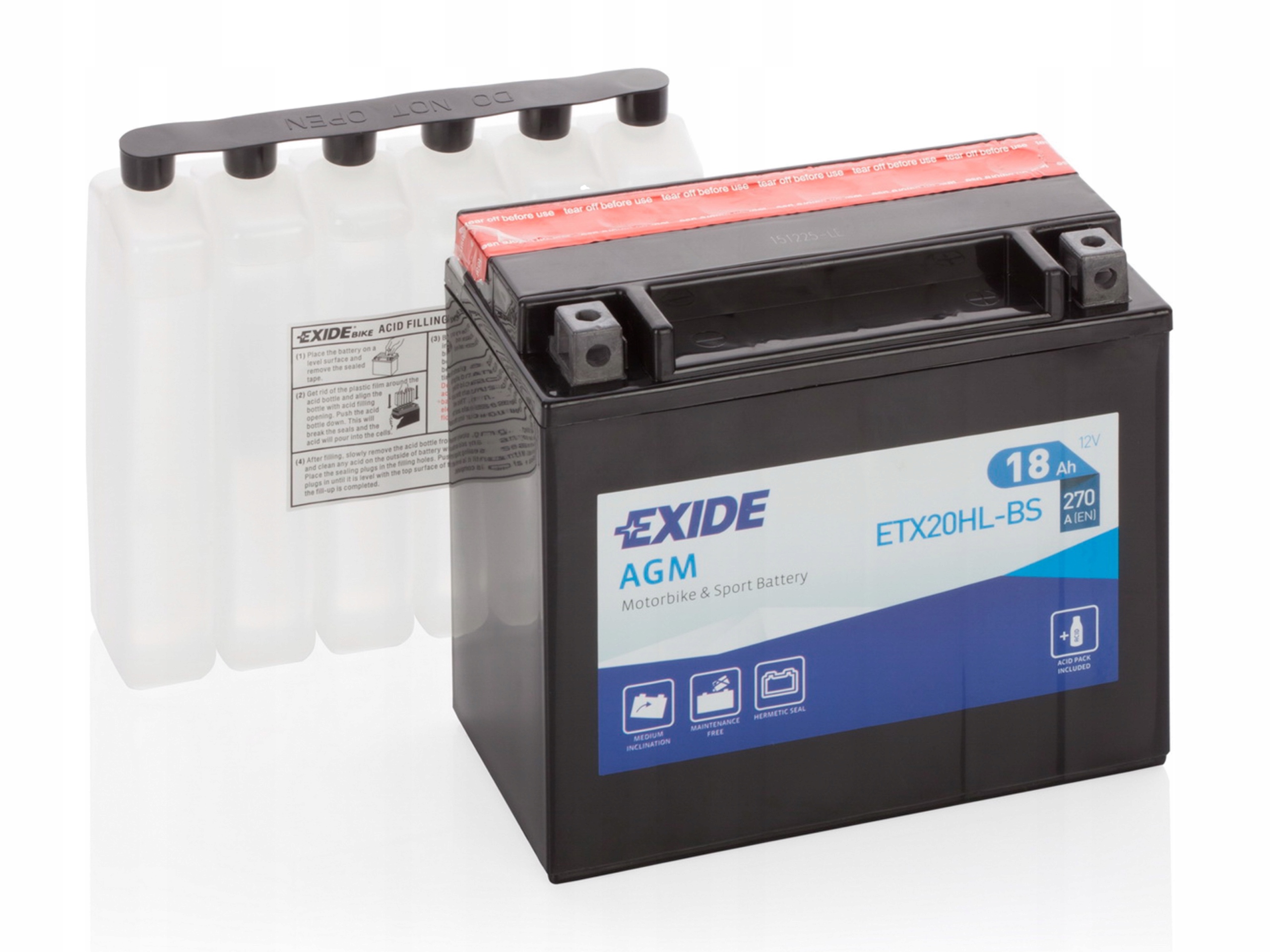 

Akumulator 12V 18Ah ETX20HL-BS Exide Agm