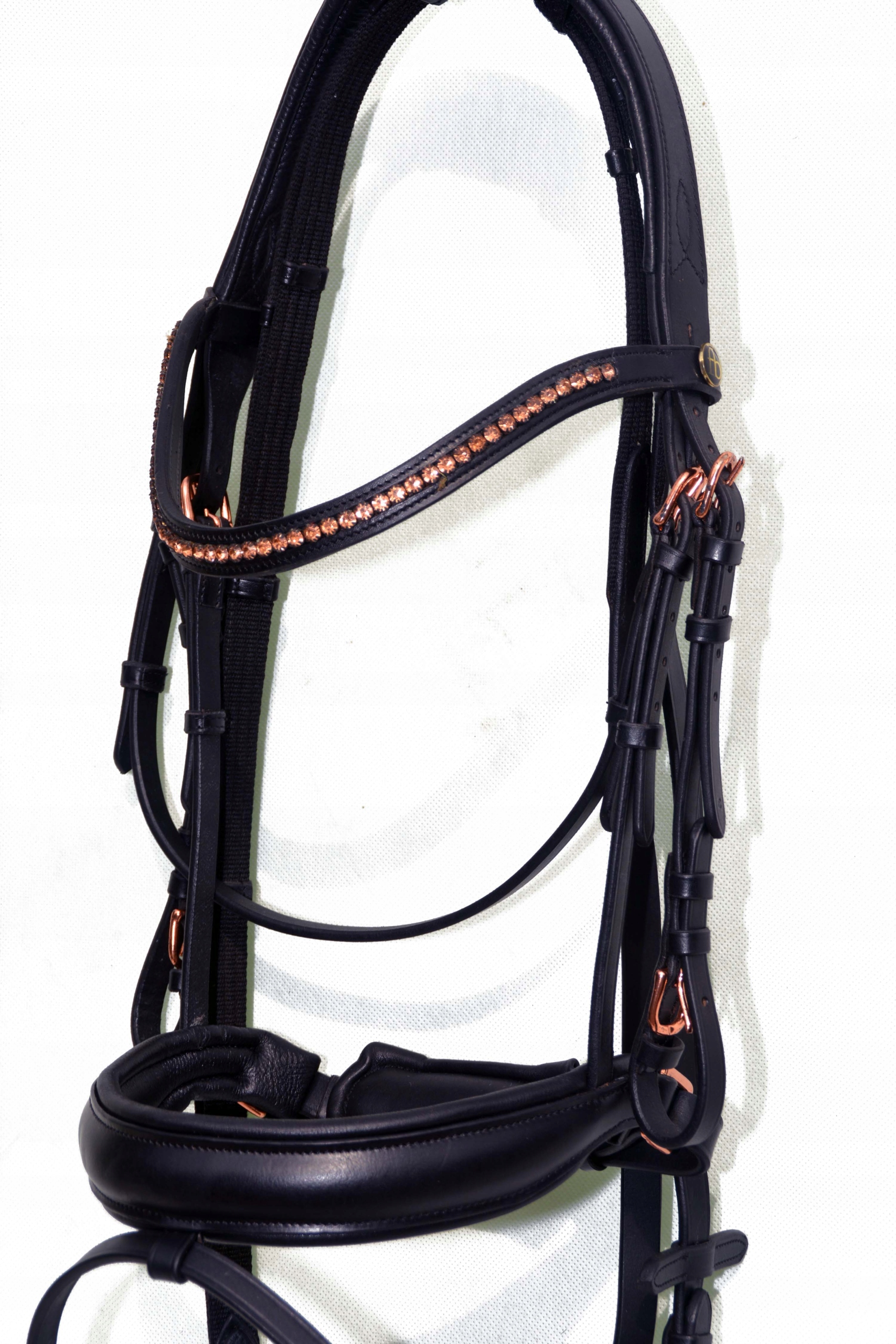 Ogłowie+ Wodze Anatomiczne Profilowane Skóra Premium Roz. Cob