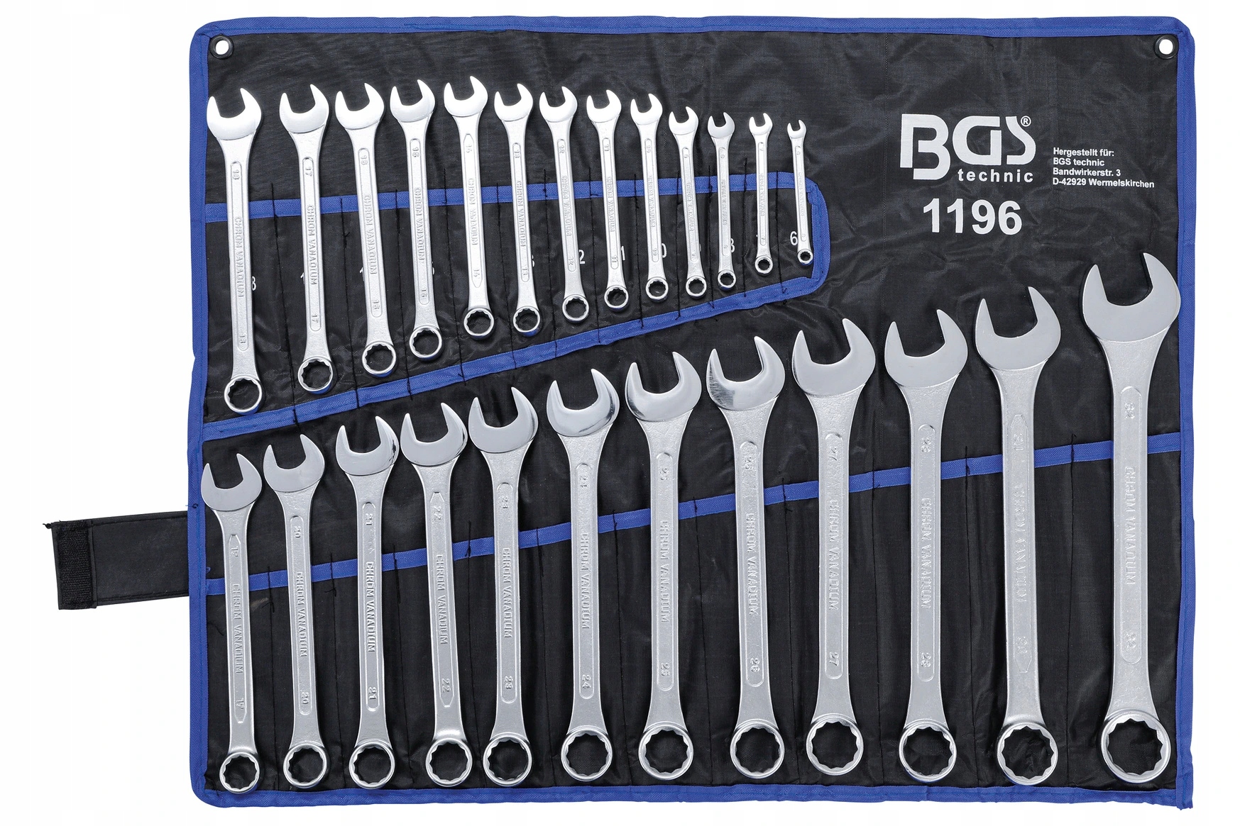 Súprava očkoplochých kľúčov 6-32mm 25 Ks v rolovacom puzdro Bgs 1196