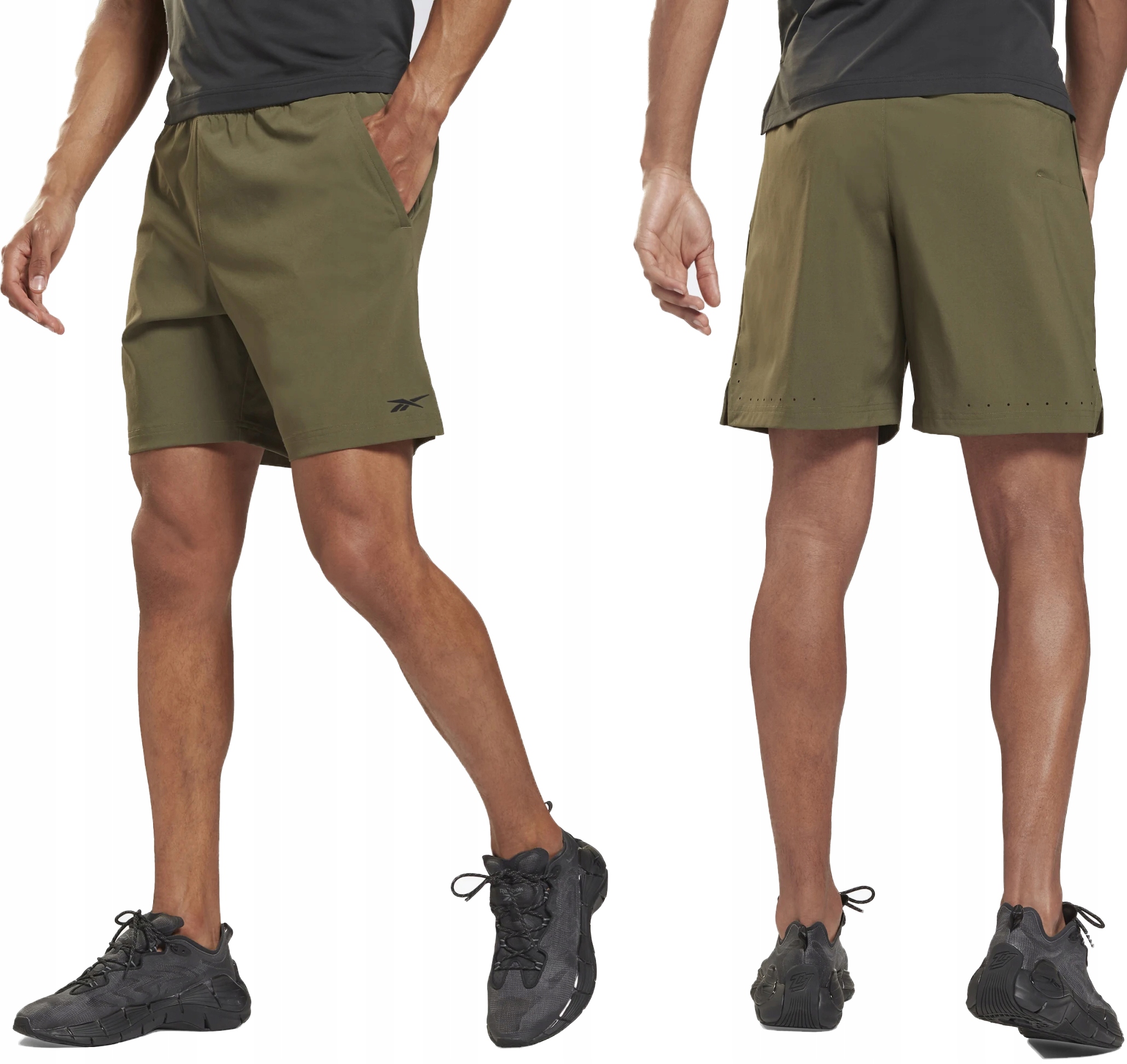 Reebok Krótkie Spodenki Męskie Sportowe Treningowe Na Siłownię Cienkie Xs