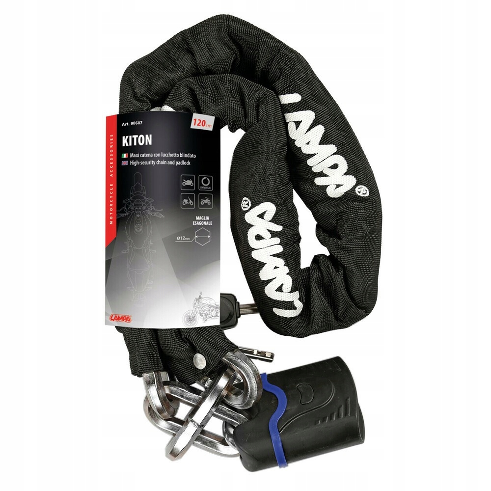 Zámok na motor z kalenej ocele 120 cm 12 mm