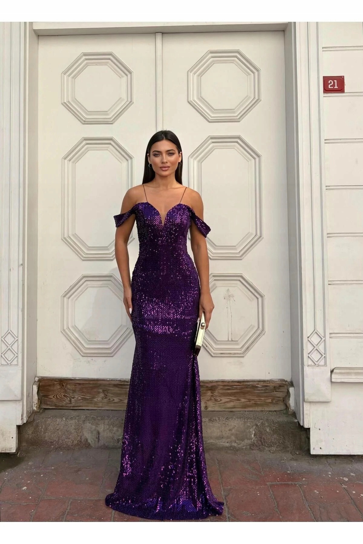 Dlouhé Lesklé Šaty S Flitry V Glamour Stylu 42 5IA