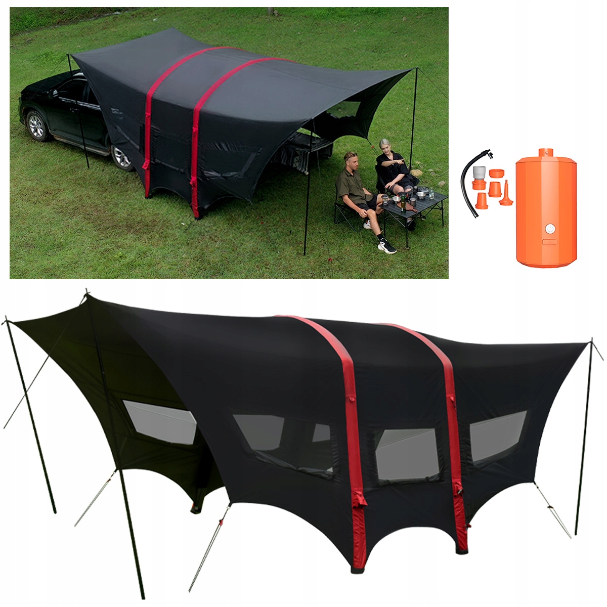 Wiata Baldachim namiot kempingowy dmuchany garaż Aerogogo pompka