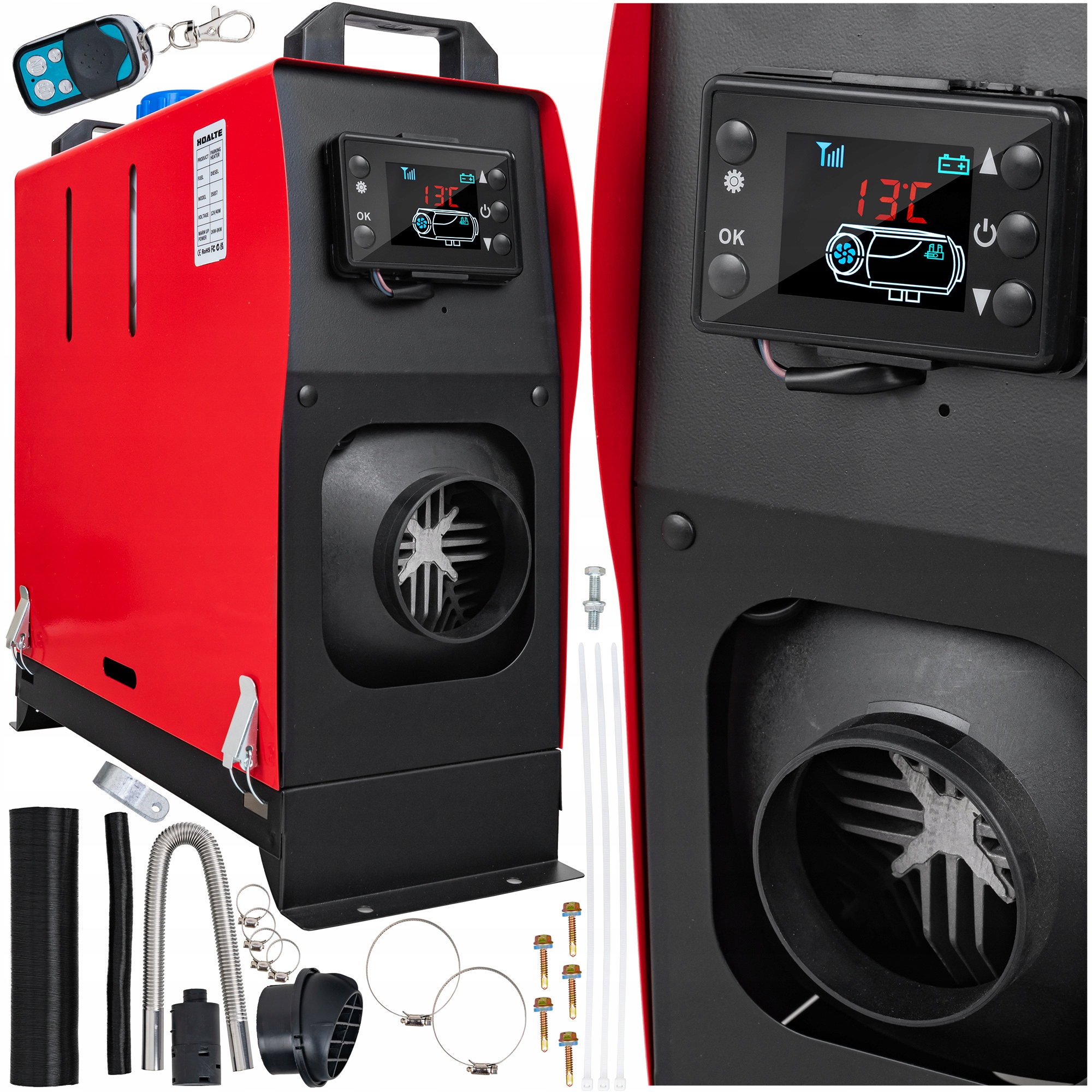 NAGRZEWNICA OLEJOWA HOALTE LCD 8kW DMUCHAWA PRZENOŚNA OGRZEWACZ AUTA GARAŻU
