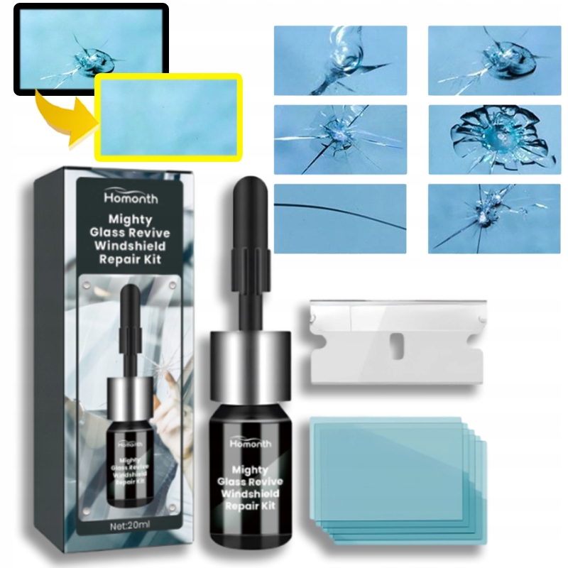 Zestaw Naprawczy Do Naprawy Szyby Samochodowej Odpryski Pęknięcia Szyb 1SZT