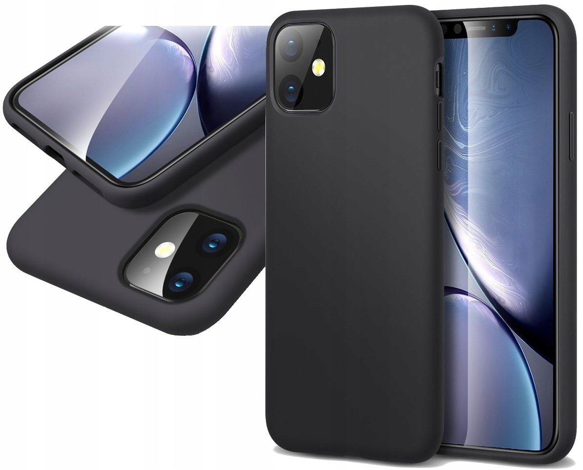 

Czarne Gumowe Etui Obudowa Case Cover Do iPhone 11