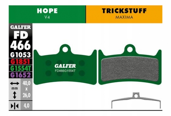Brzdové destičky Galfer pro Hope V4 Trickstuff FD466- Pro
