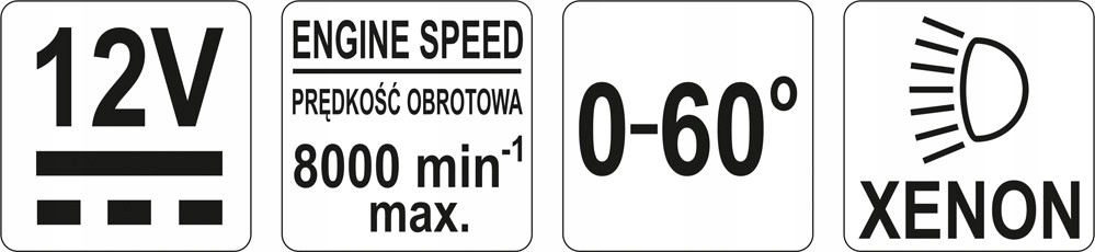 YATO - LAMPA STROBOSKOPOWA Z REGULACJĄ Waga produktu z opakowaniem jednostkowym 0.83 kg