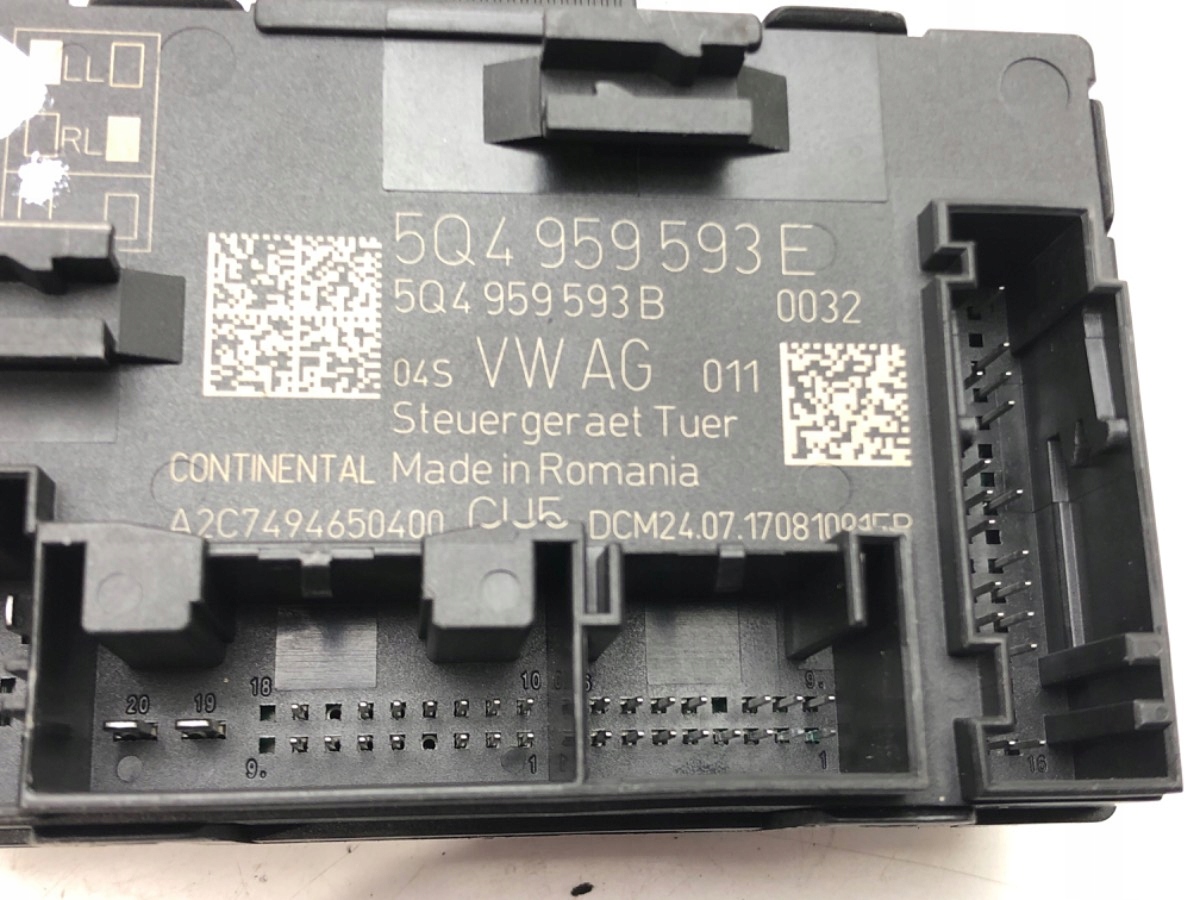 MODUŁ DRZWI PRZÓD LEWY VW ARTEON 17-22 2.0TSI 280KM 5Q4959593E Jakość części (zgodnie z GVO) O - oryginał z logo producenta pojazdu (OE)