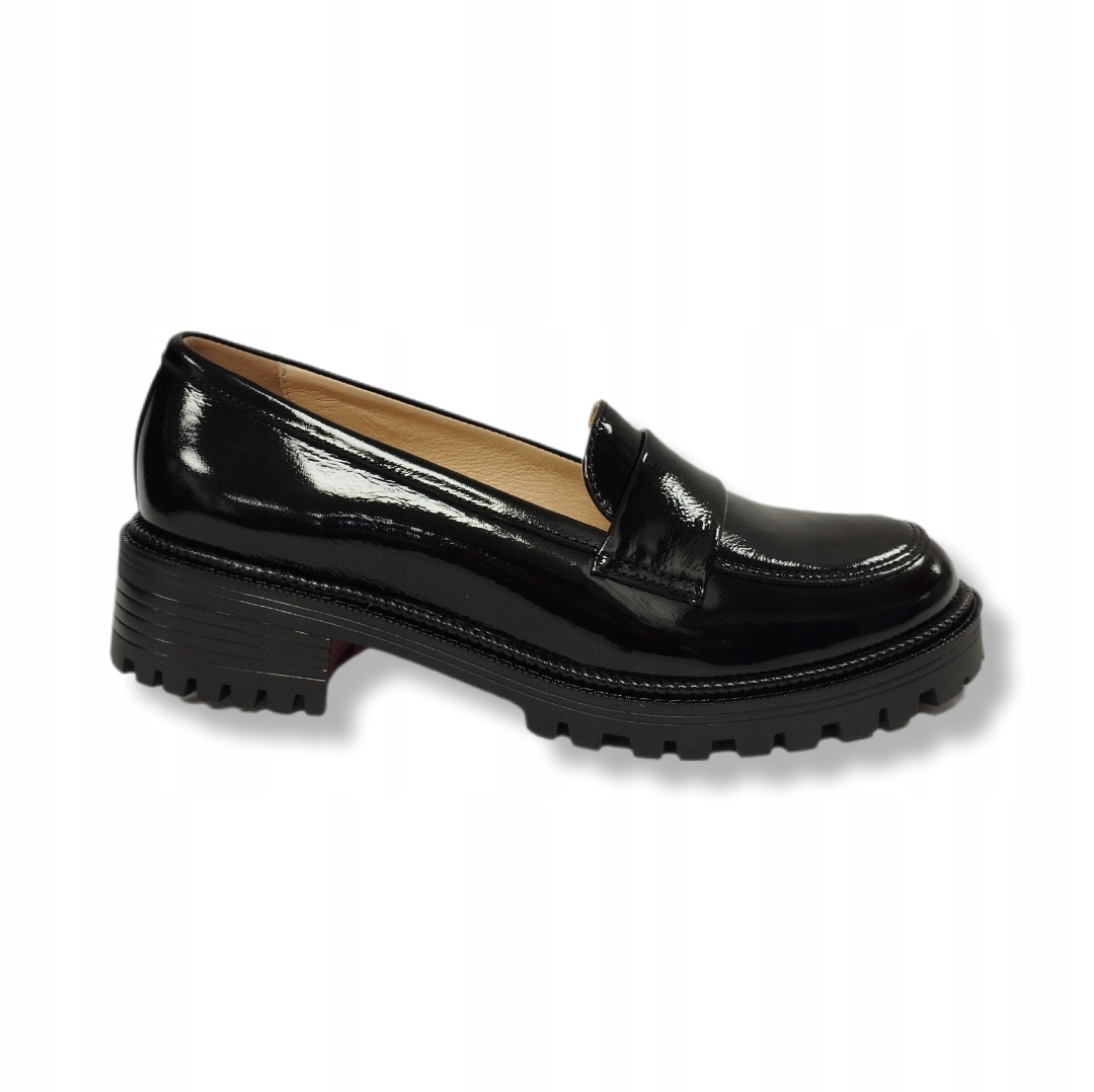 Dámské polobotky mokasíny z lakované kůže Bioeco by Arka 6886 černá vel. 39