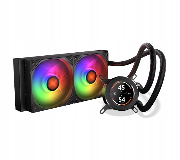 Chłodzenie wodne procesora Cpu Krux HydroGlance 240 Argb LCD 2x 120mm 4-pin