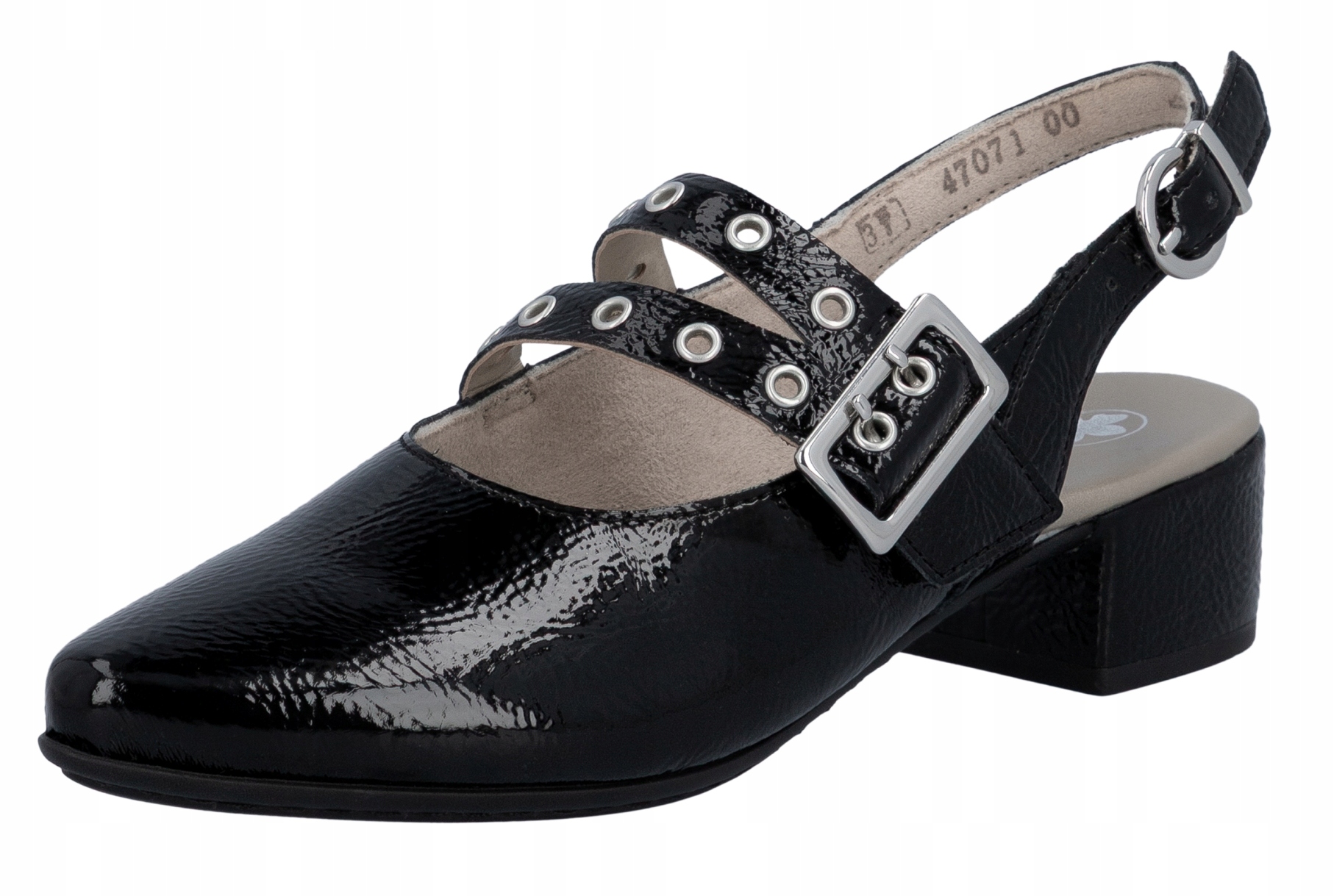 Rieker 47071-00 vel.36 černé elegantní sandály a lodičky