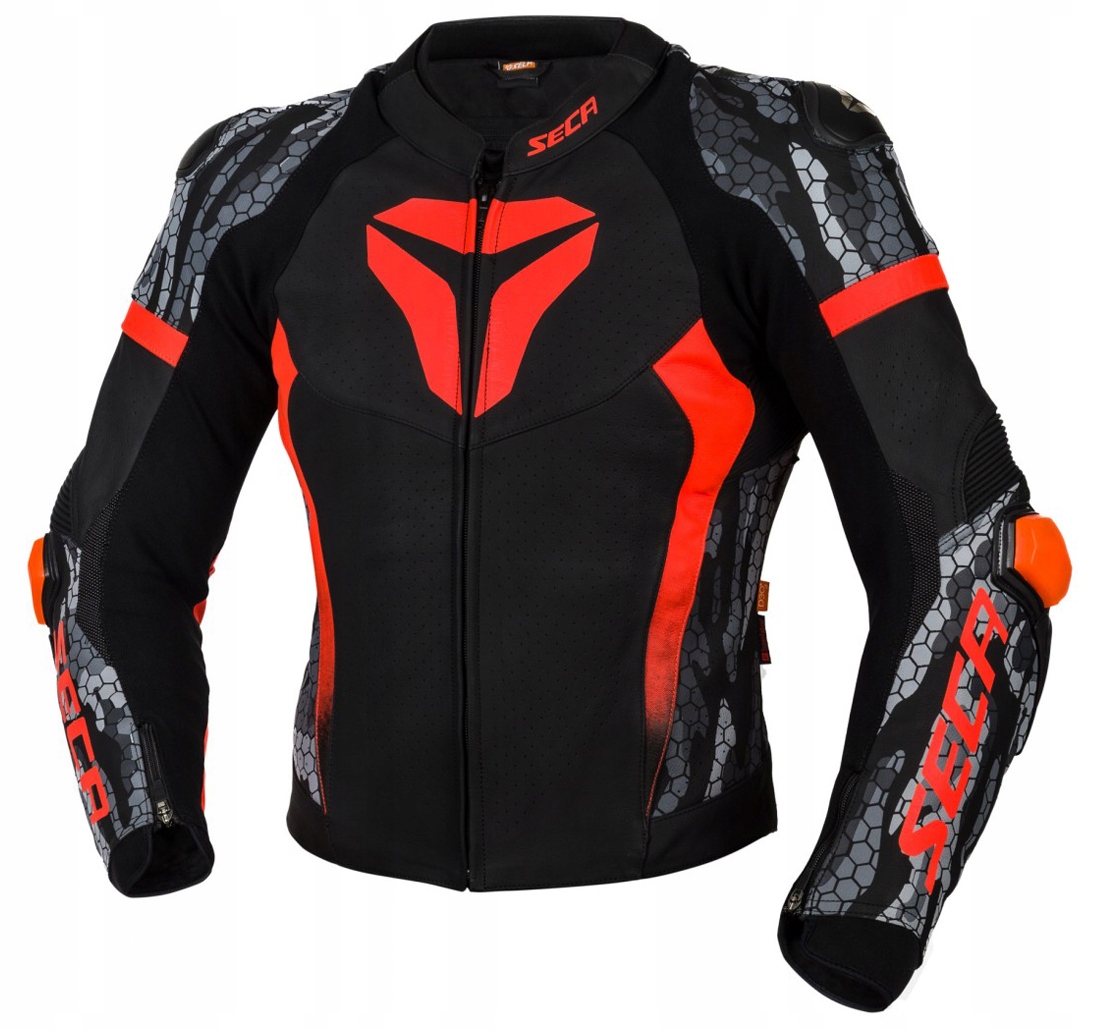 SECA KURTKA SKÓRZANA MĘSKA SRS II FLUO RED/CAMO 48