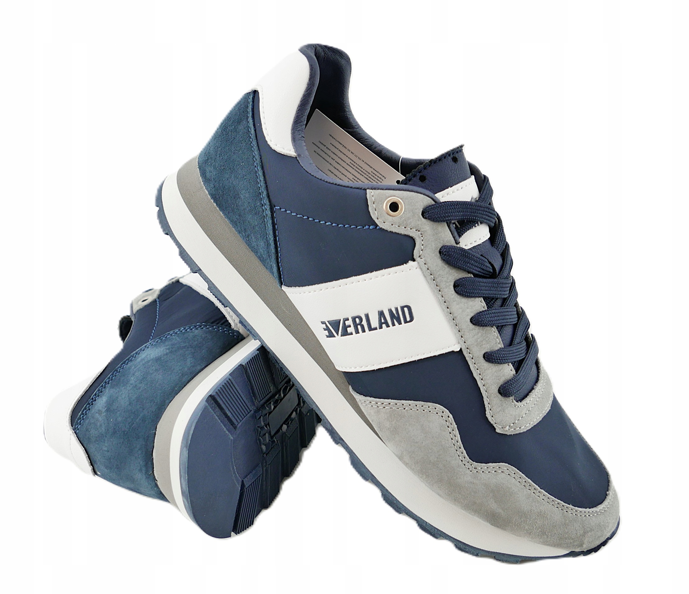 Everland Pánské Polobotky Tenisky Modrošedé Přírodní Kůže R41