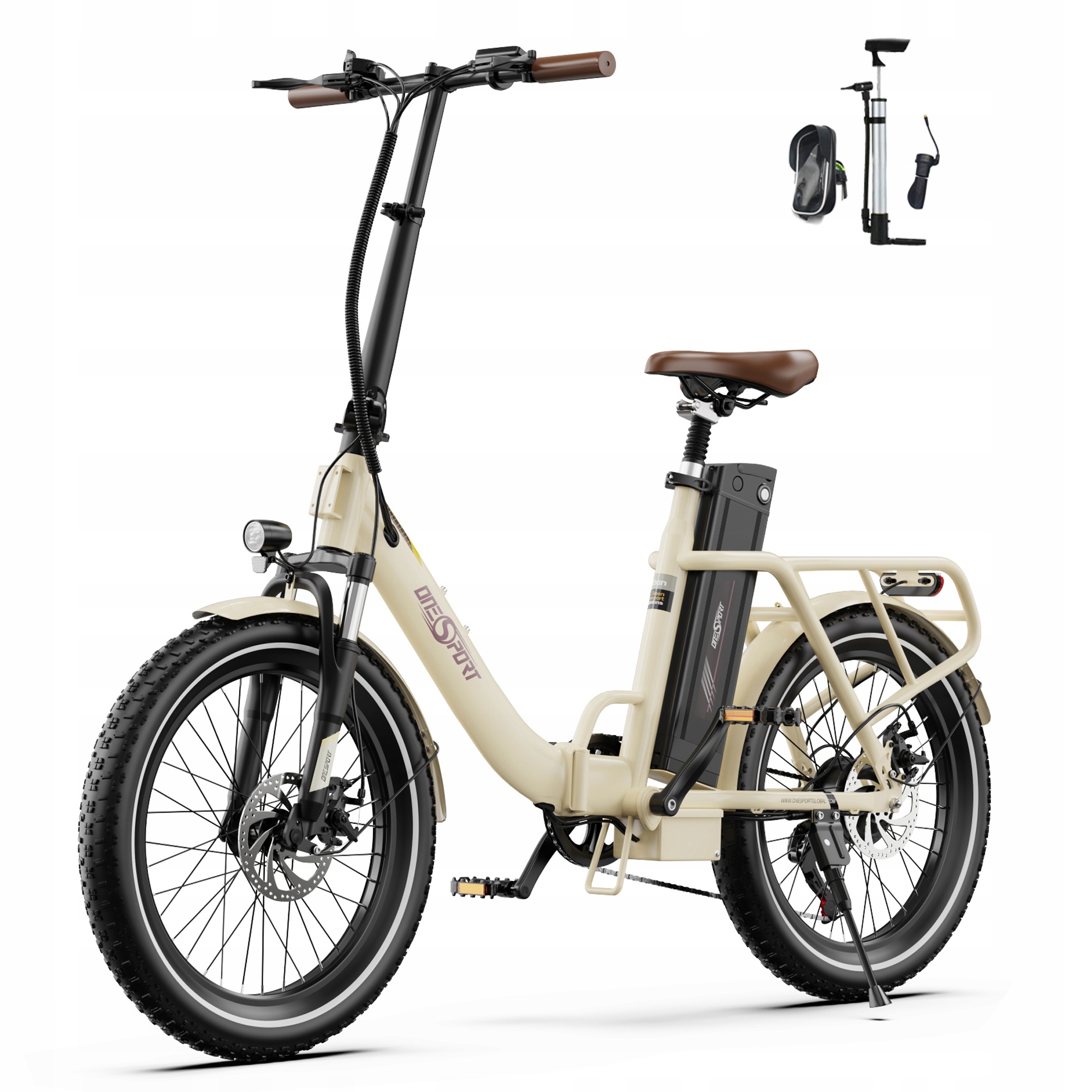 Rower Elektryczny Składany 48V 17Ah 250W, Koła 20" x 3.0, Zasięg do 120 km