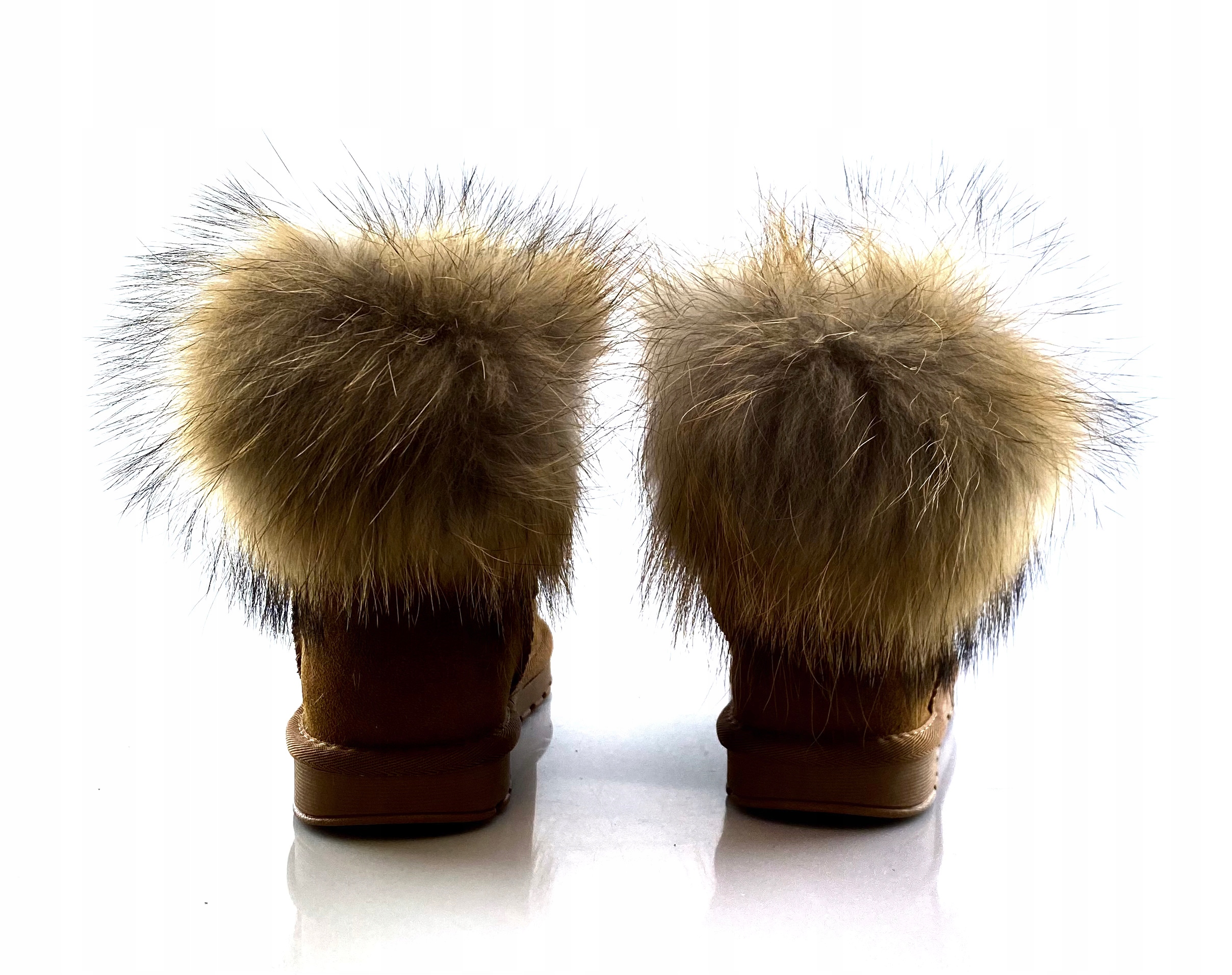 W5820 CAMEL SKÓRA NATURALNA, FUTRO Z JENOTA Rozmiar 37