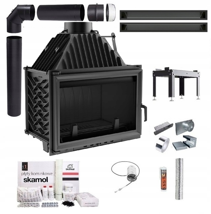 Komínová Vložka Litinová Olivie 16 kW Eko Set Trubky Lufty Desky