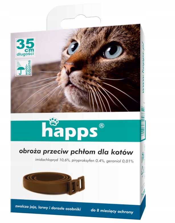 

Happs obroża na Pchły dla Kotów przeciw pchłom35cm