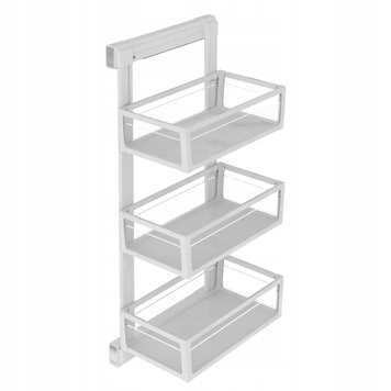 Trojitá bočná polica, biela, ľavá, na oblečenie, tiché zatváranie, plný výsuv Starax