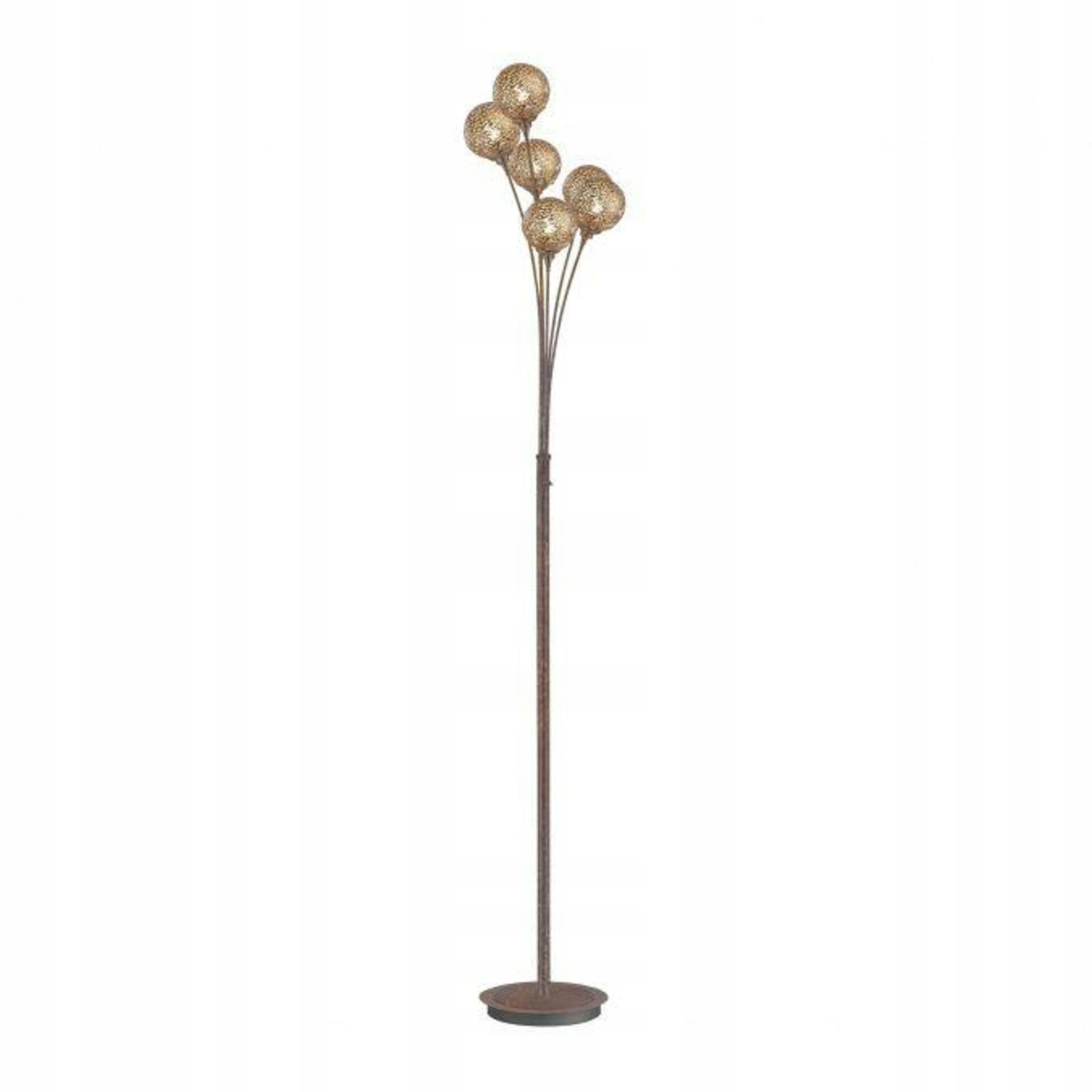 Stojacia lampa Paul Neuhaus 6xG9, vidiecky štýl, hnedo-zlatá, 1812 mm