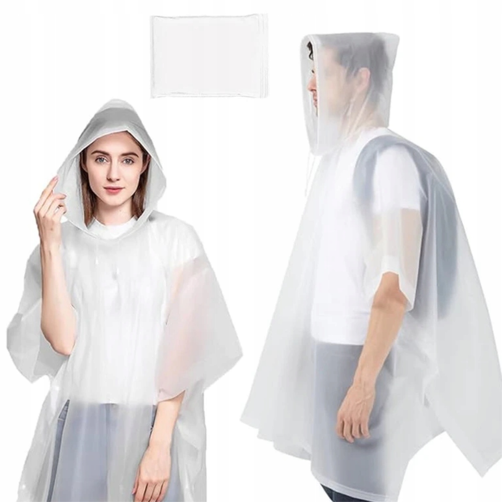 PŁASZCZ PRZECIWDESZCZOWY UNIWERSALNY PELERYNA PRZECIWDESZCZOWA Z KAPTUREM