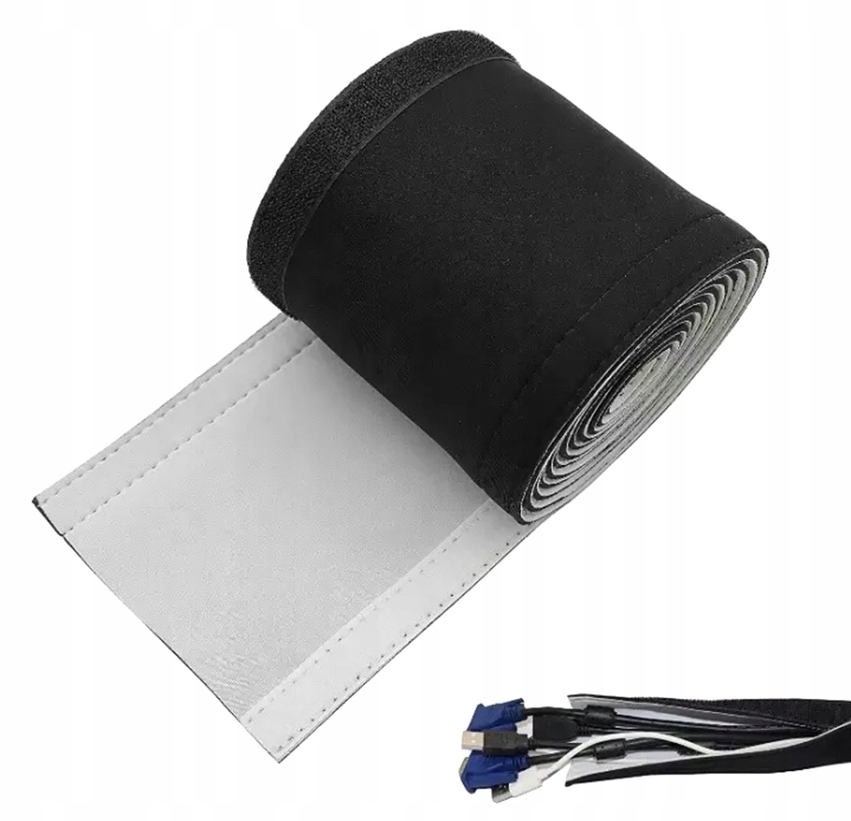 ORGANIZER MASKOWNICA DO KABLI PRZEWODÓW OSŁONA NA RZEP 300CM CZARNA AG380F Model AG380F