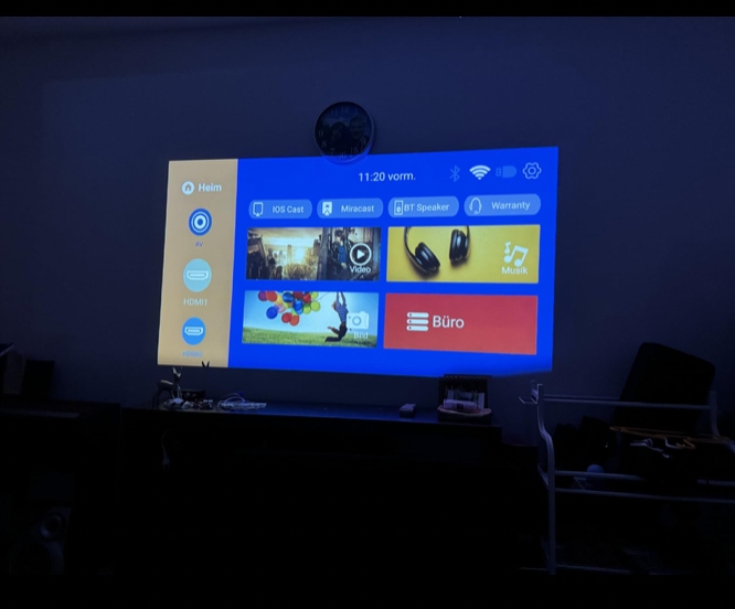 PROJEKTOR RZUTNIK FULL HD 7500LM KINO DOMOWE LCD BLUETOOTH 5.1 TOPVISION Kolor biały