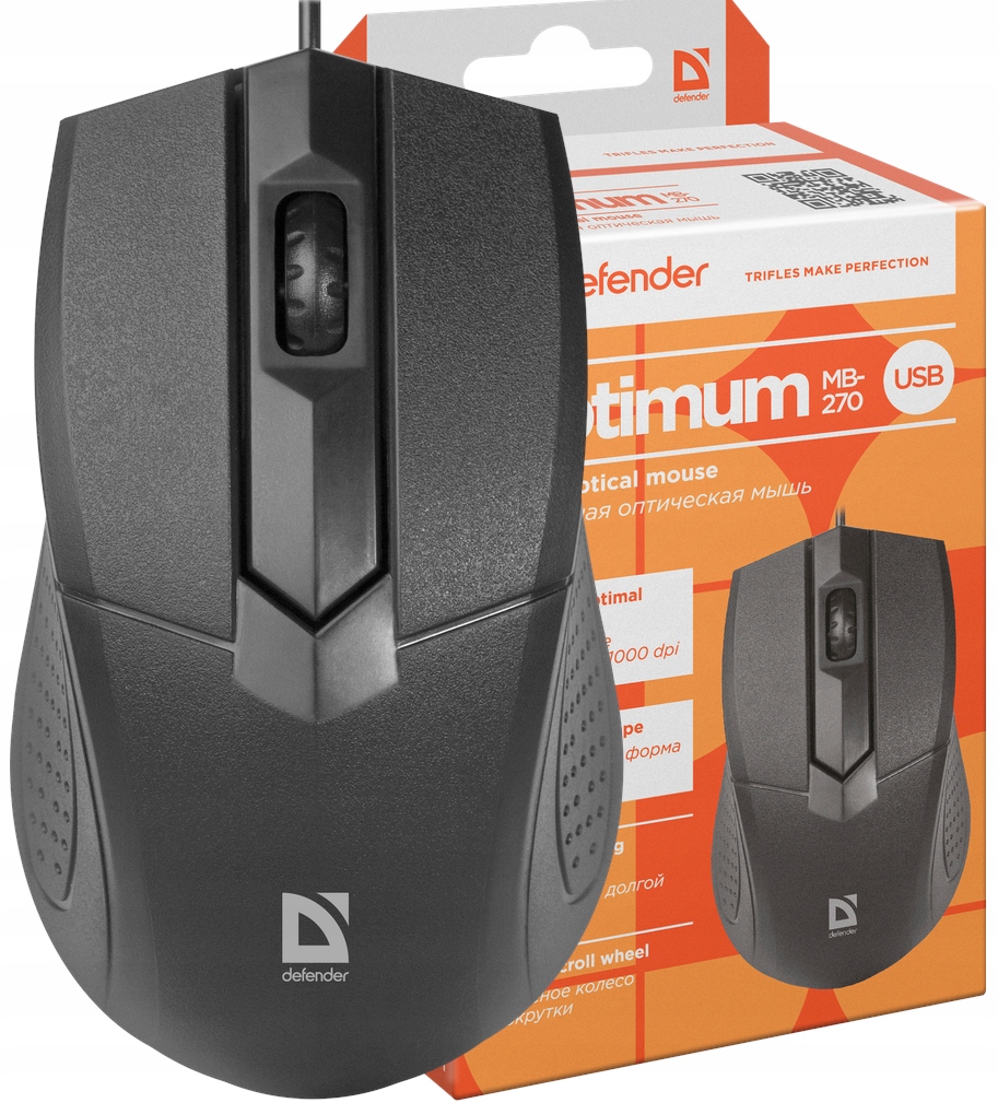 MYSZ DEFENDER OPTIMUM MB-270 CZARNA OPTICAL 1000dpi 3P — 6