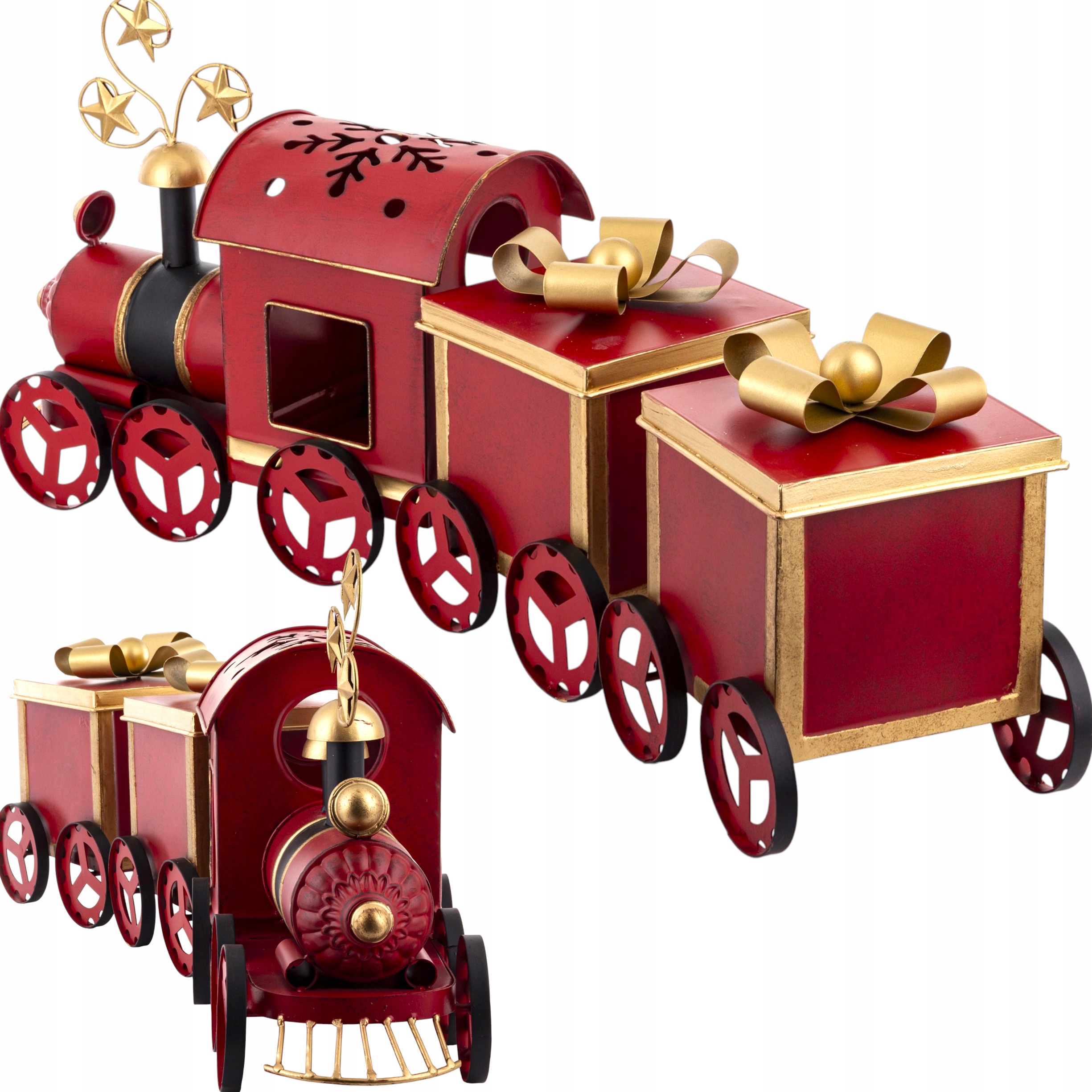 Vianočná Dekorácia Vlaková dráha Lokomotíva XXL 76 cm Kovová figúrka