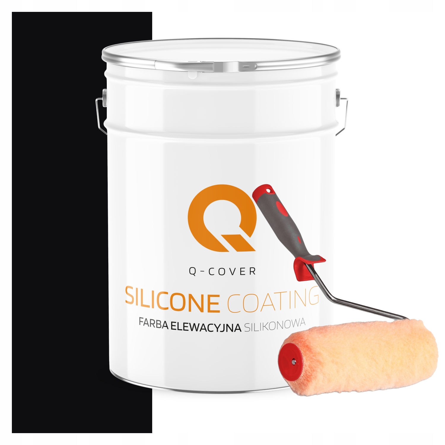 Fasádna silikónová vonkajšia farba na omietku 10L čierna hlboká valček