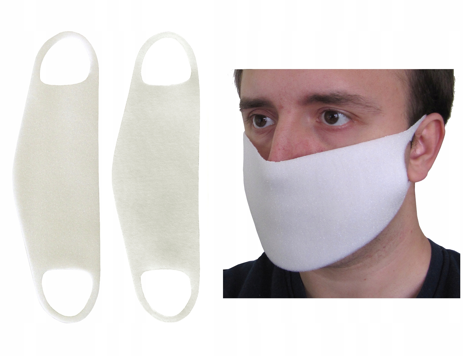 MASKA NA TWARZ MASECZKA DWUWARSTWOWA BIAŁA MĘSKA