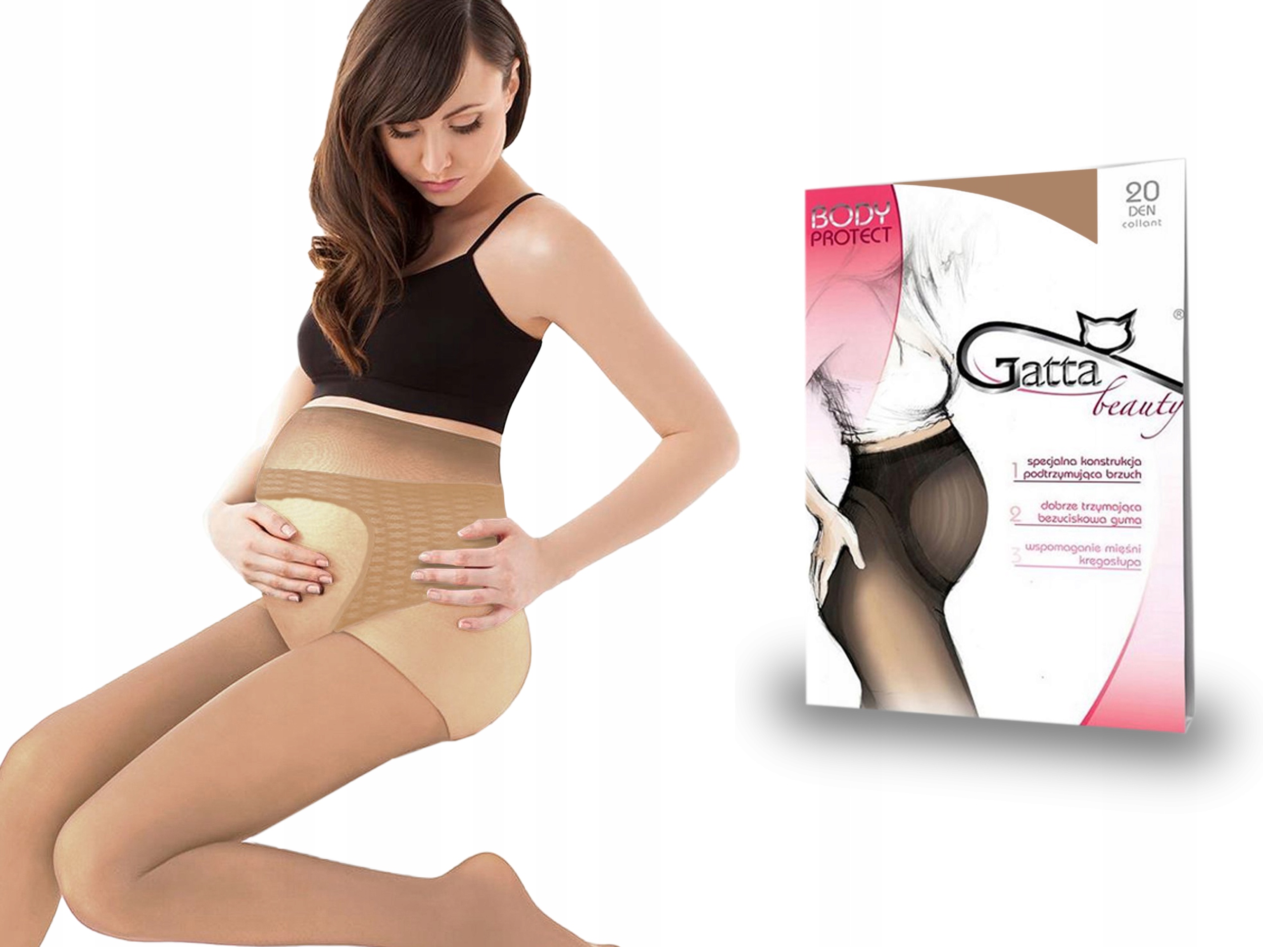 

Rajstopy ciążowe Gatta Protect, 20 den, beige, 4-L