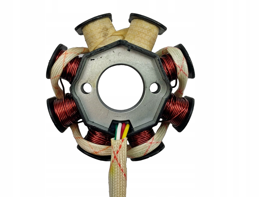 CEWKI ISKROWNIKA (STATOR) 8-ZWOJOWE (2 NIEUZW) 3PINY 4T GY6 Producent WZMOTO