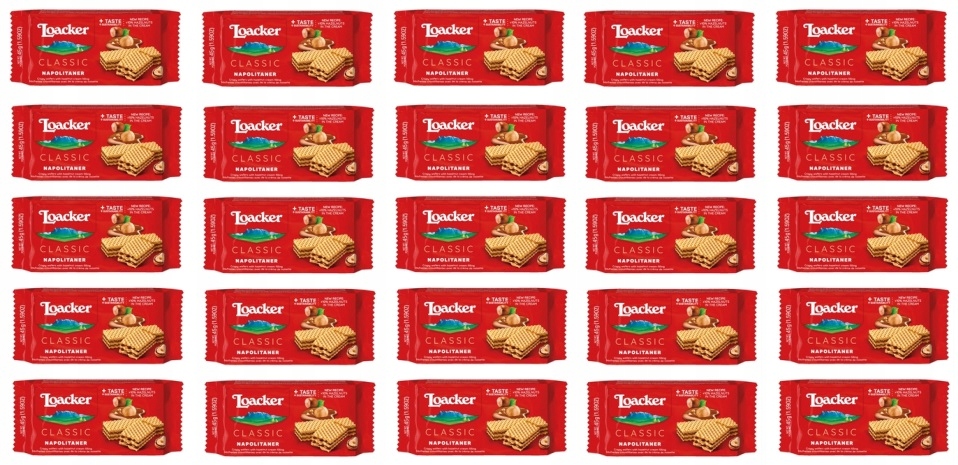 Levně 25 x 45 g Loacker Classic Napolitaner oplatky Karton