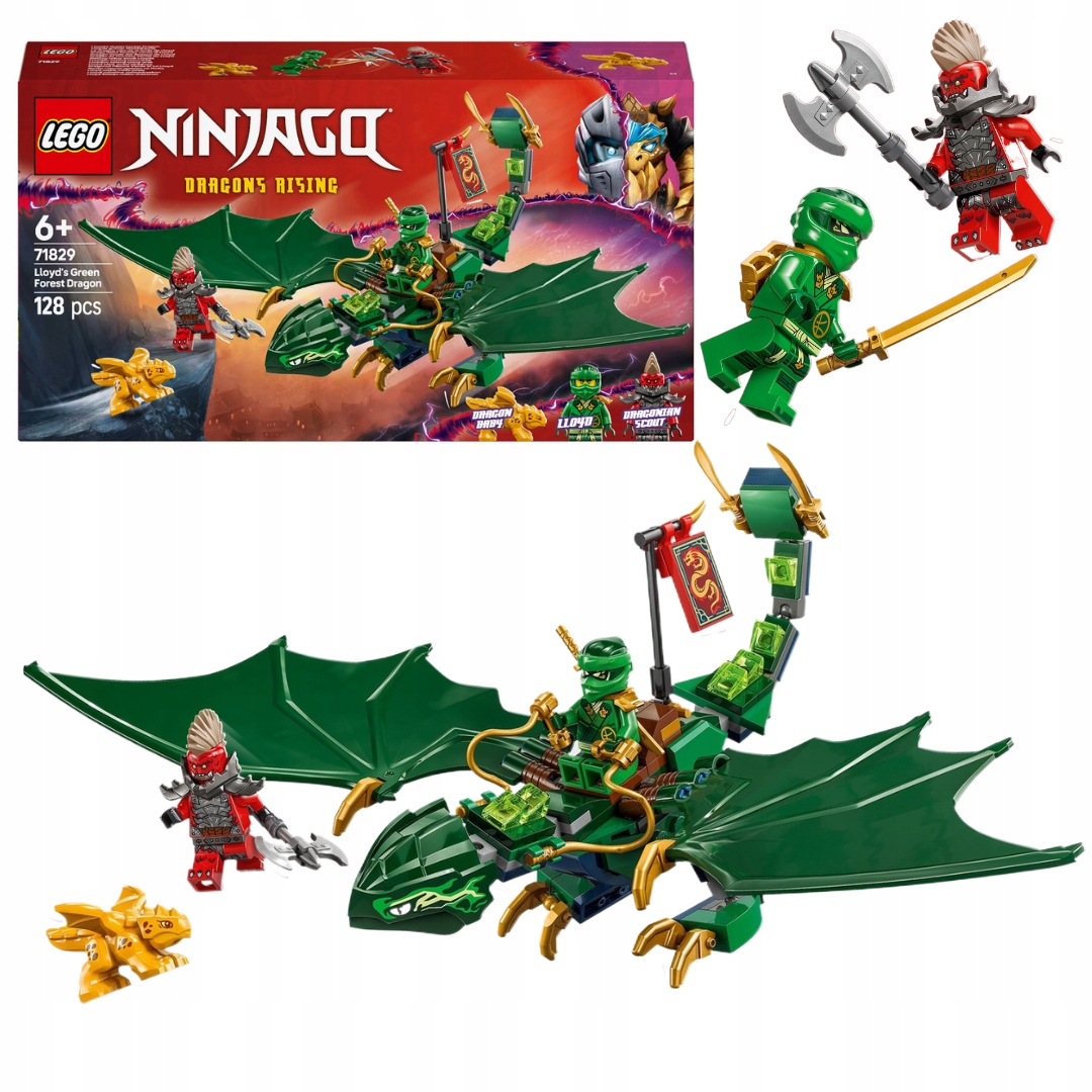 Lego Ninjago 71829 Zielony Leśny Smok Lloyda Złote Smocze Ninja 2 Figurki