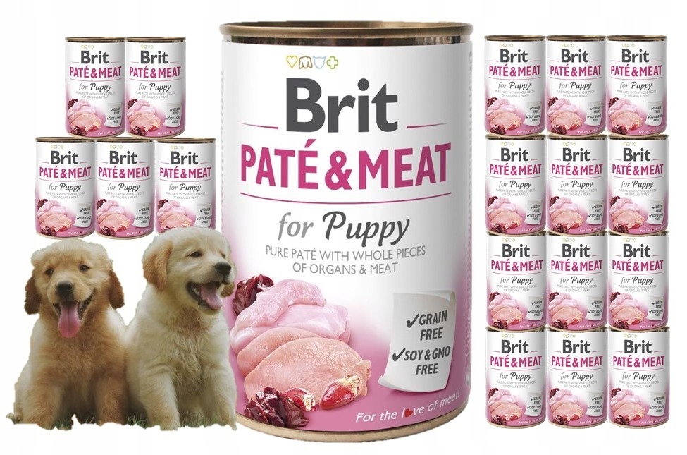 Levně Brit Pate&Meat Puppy vlhké krmivo pro štěňata 18x400 g Kuřecí Krůta