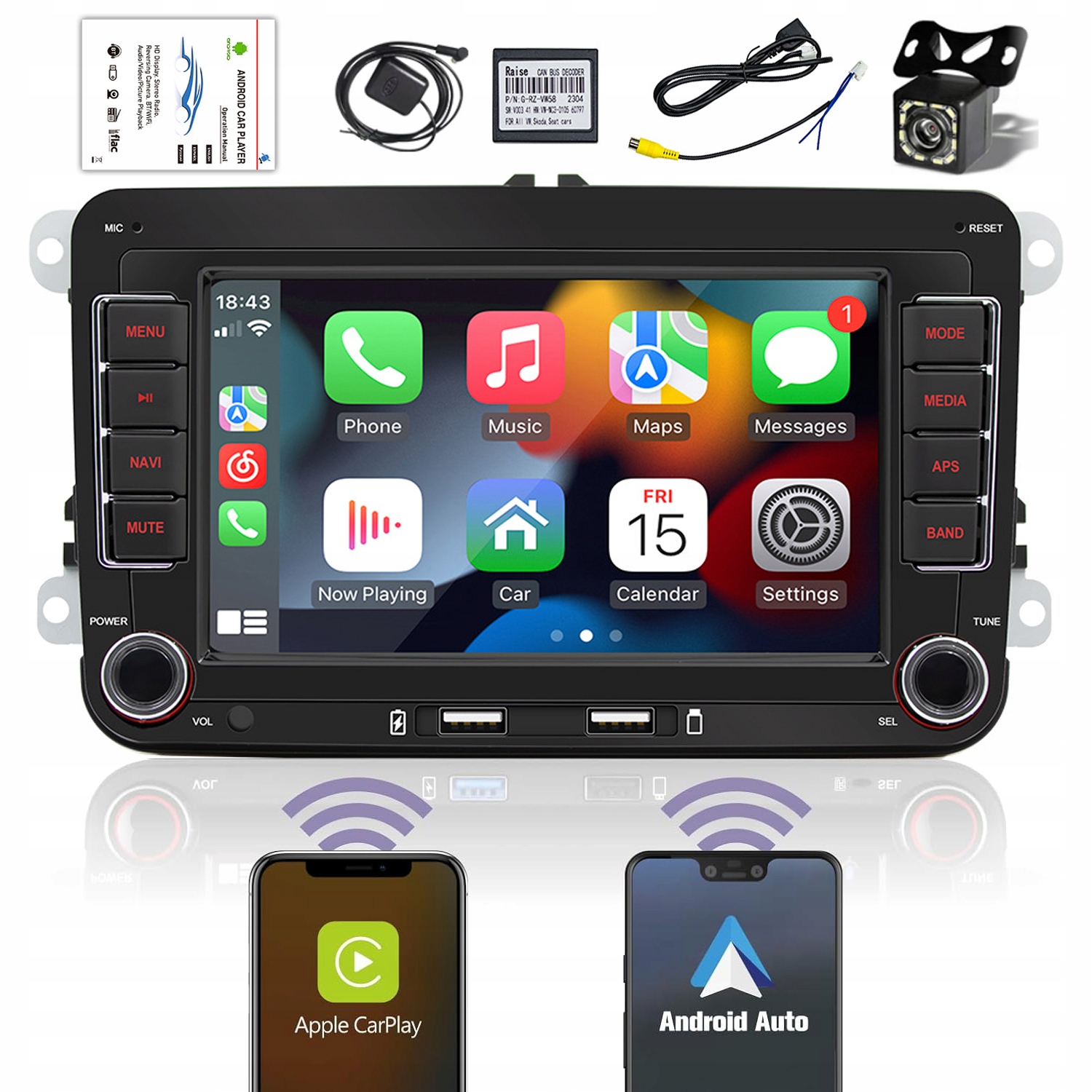 Rádio Android 14 Vw Passat B6 B7 Golf 5 V 6 VI Tiguan Touran T5 T6 Caddy