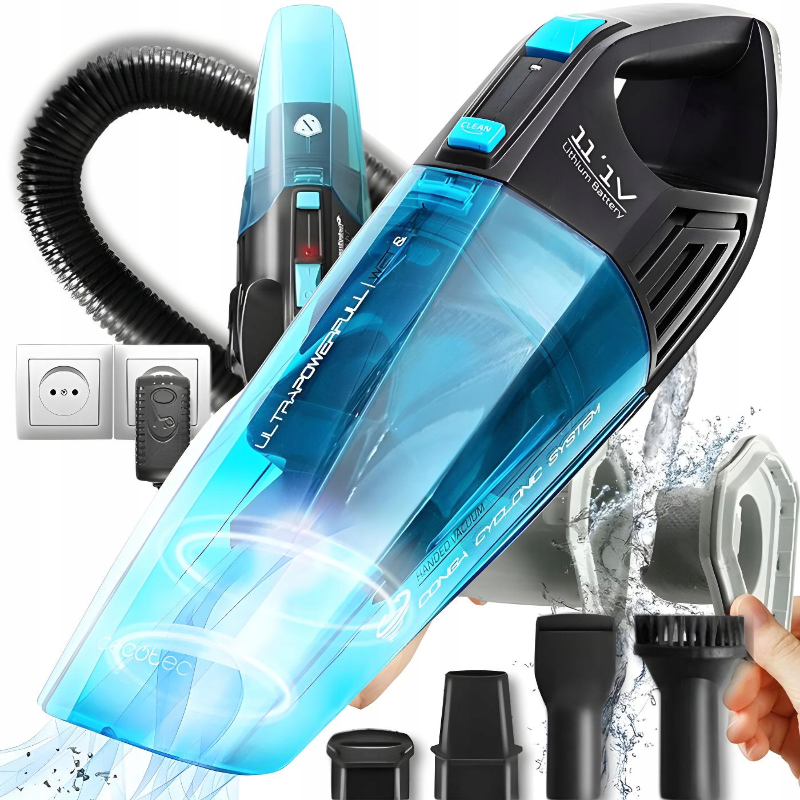 Odkurzacz SAMOCHODOWY ręczny DOMOWY bezprzewodowy CYKLONOWY