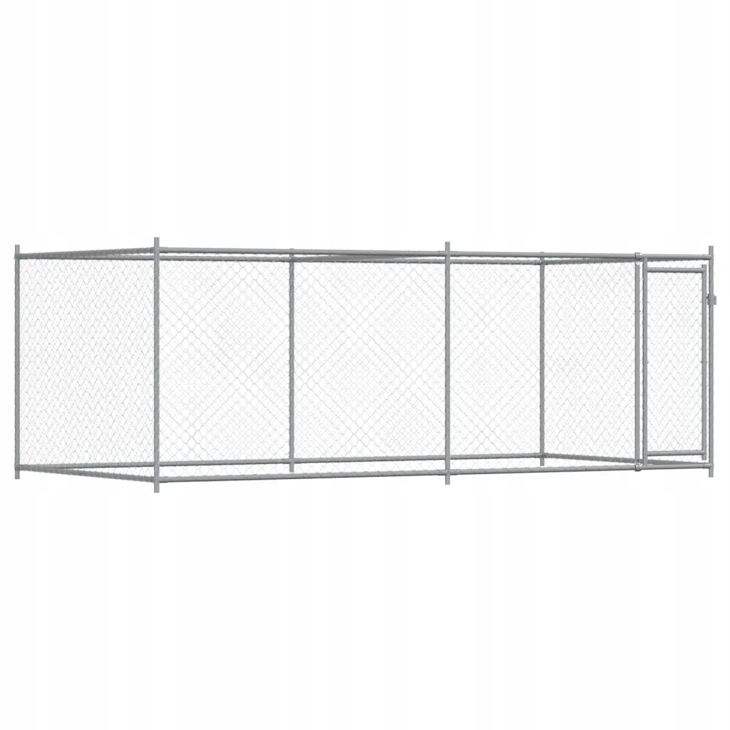 Levně Mobilní klec pro psa z ocelové sítě, šedá, 4 x 2 x 1,5 m