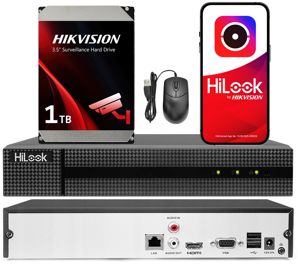 4-kanálový Ip rekordér pro Ip kamery HiLook do 6Mpx NVR-4CH-4MP Hdd 1TB