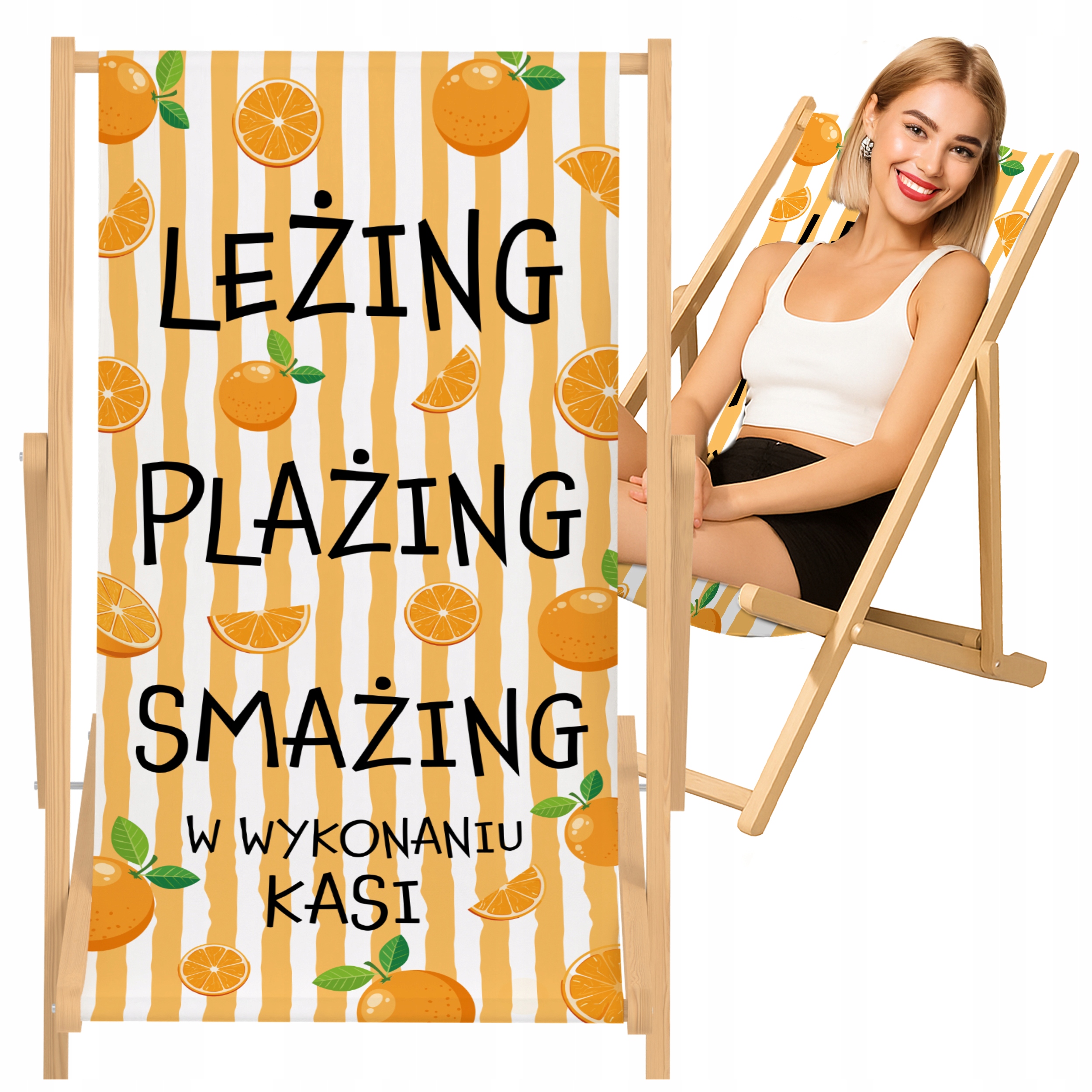 Leżak Plażowy Leżing Plażing Smażing W Wykonaniu Personalizowany