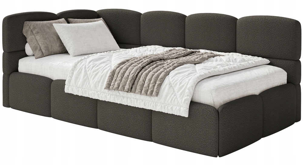 Postel pro mláděž 120x200 cm Cloudy hnědá boucle matrace levá